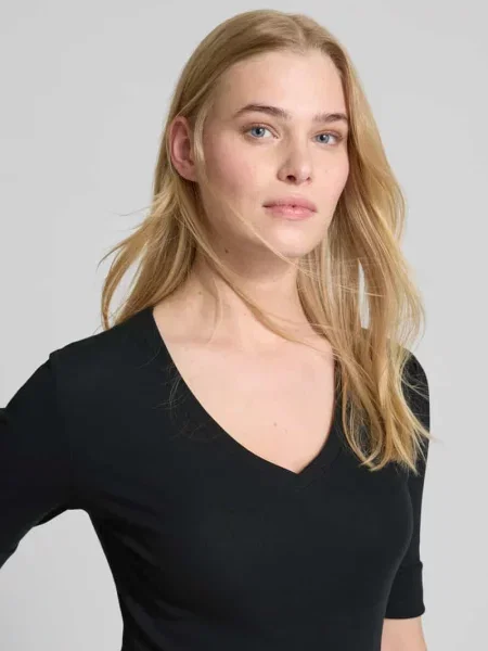 T-shirt o kroju slim fit z mieszanki bawełny model JUDY' Lauren Ralph Lauren czarna