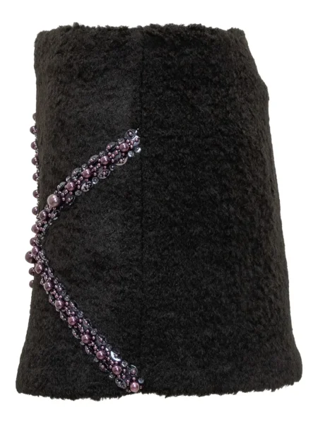 Fusta mini Des Phemmes cu mărgele negru