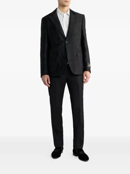 Sacou Etro cu model floral din jacard negru