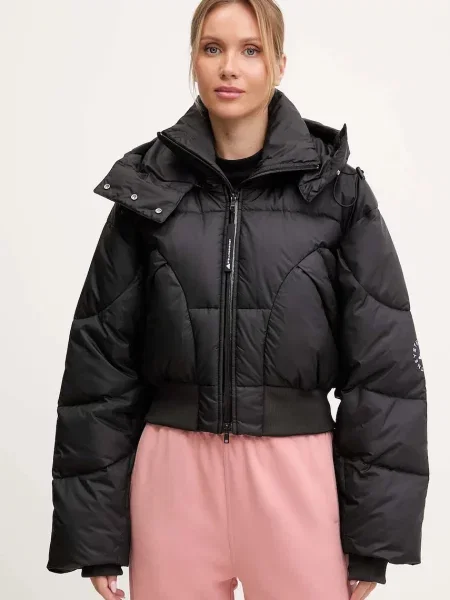 Adidas by Stella McCartney geacă ASMC Crop de iarnă negru