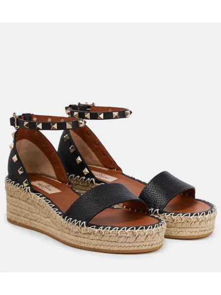 Espadrile Valentino Garavani din piele bej
