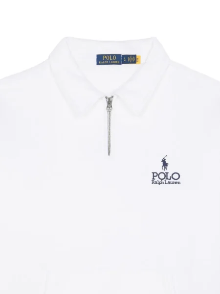 Ριγέ polo Polo Ralph Lauren με κουκούλα με αυτόγραφο λευκό