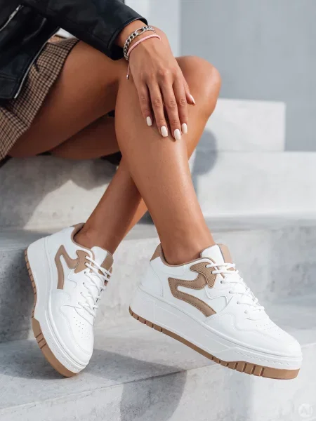 Sneakersy na platformie BEIMEI Dstreet białe