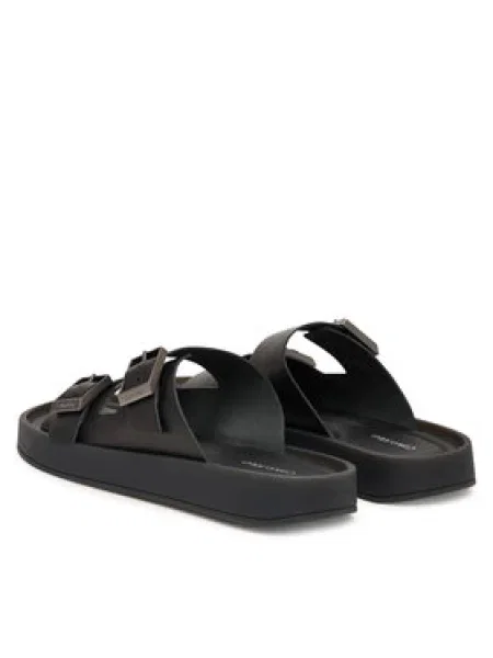 Calvin Klein Papucs Ergon Double Bar Sandal Lth fekete