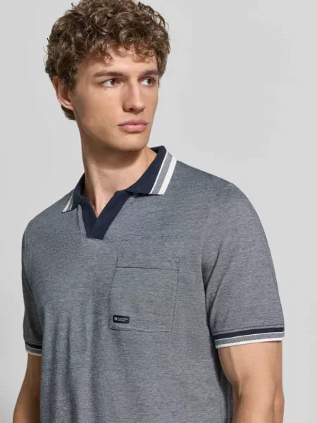Koszulka polo o kroju regular fit z czystej bawełny model OPEN COLLAR POLO' S.oliver Red Label