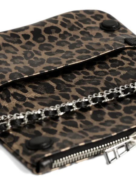 Colier Zadig&voltaire cu imagine cu model leopard maro