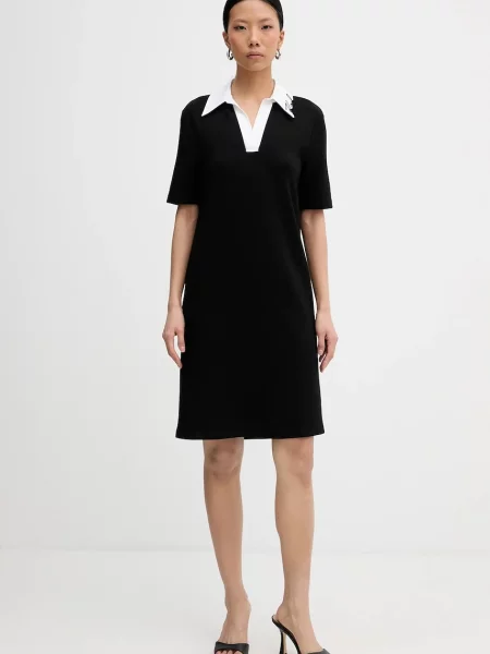 Сукня Karl Lagerfeld SIGNATURE mini пряма чорний