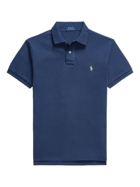 Карирана поло тениска Polo Ralph Lauren с принт поплин бяло