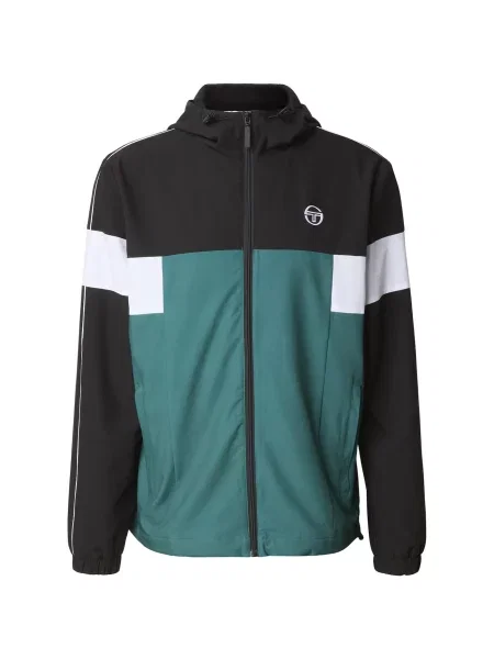 Sergio Tacchini Jachetă de trening verde petrol / negru alb