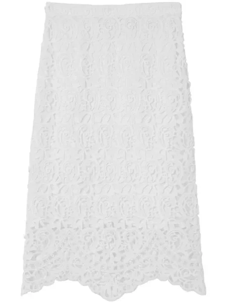 Osłona spódnica ołówkowa Burberry koronkowa biała