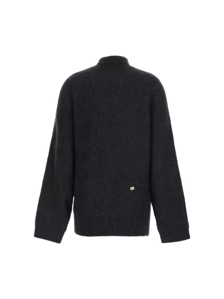 Sweter z golfem Ganni wełniany czarny