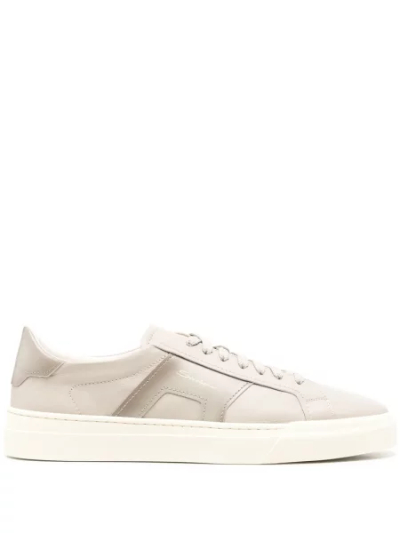 Sneakerși Santoni din piele gri