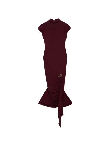 Rochie midi Blumarine drapată cu autograf roșu