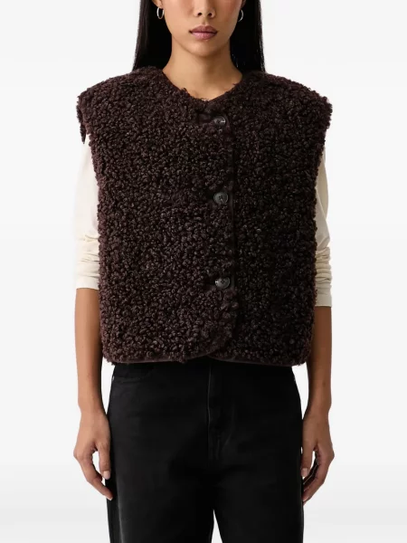 Bouclé vestă Marc O'polo maro