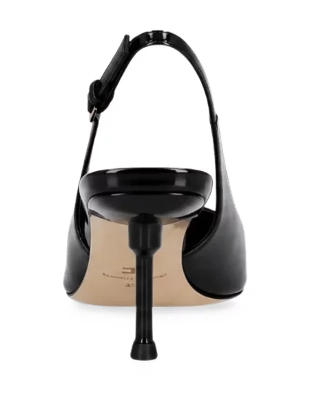 Pantofi cu toc Elisabetta Franchi din piele slingback negru