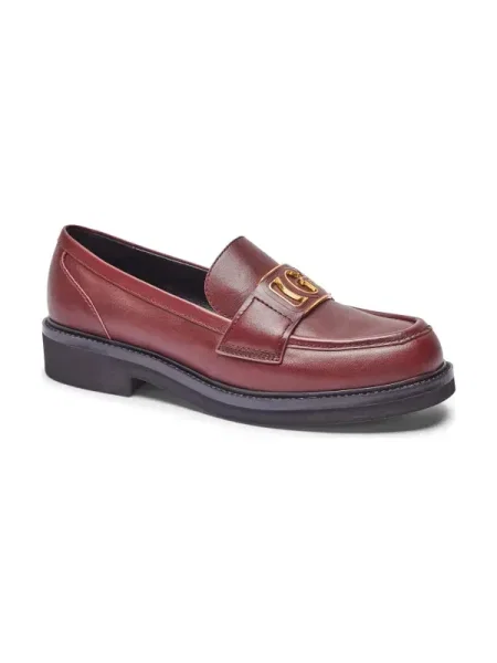 Guess De piele pantofi loafer bordo