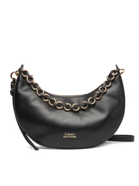 Tommy Hilfiger Geantă Moon Leather Crossover negru
