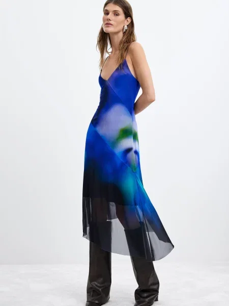 Desigual Nočná košieľka M C Lacroix melírovaná modrá