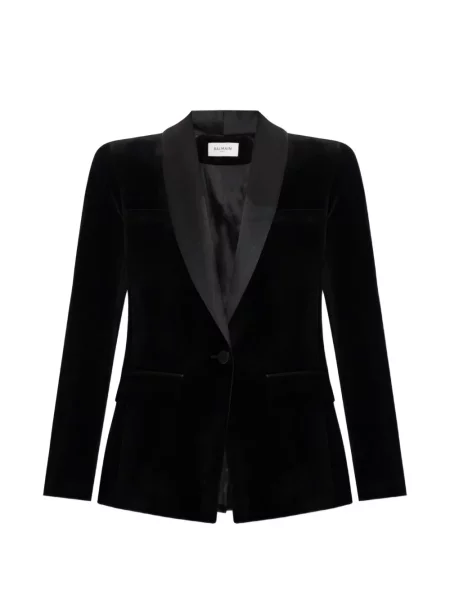 Sacou Balmain de catifea cu rever negru