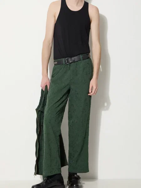 Corridor pantaloni de Floral Embroidered Trouser drept verde