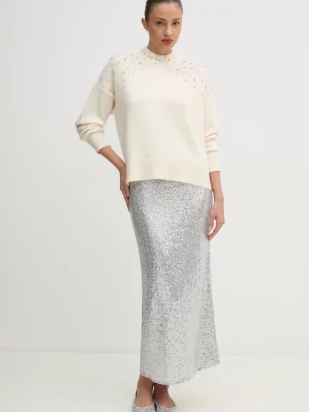 Спідниця United Colors of Benetton midi олівець срібний