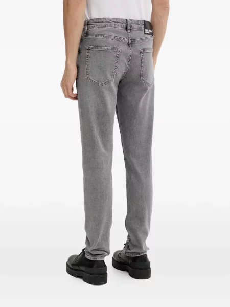 Blugi Karl Lagerfeld Jeans cu autograf gri