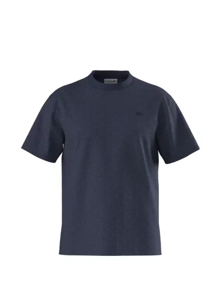 Tricou Lacoste din jacard albastru