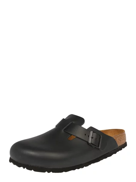 Birkenstock Usnjeni natikači Boston črna