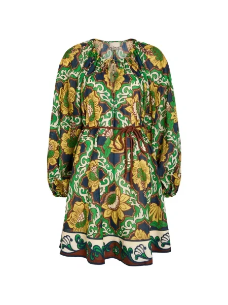 Rochie florală Alemais cu model floral cu imagine de costum albastru