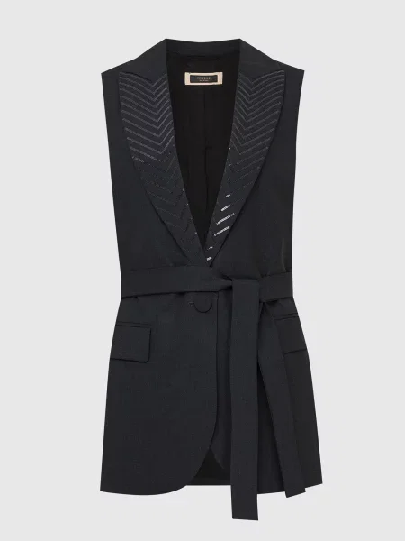 Жилет з вовни з паєтками Peserico сірий