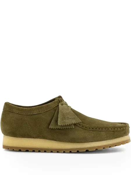 Botine Clarks Originals cu șireturi din piele de căprioară verde