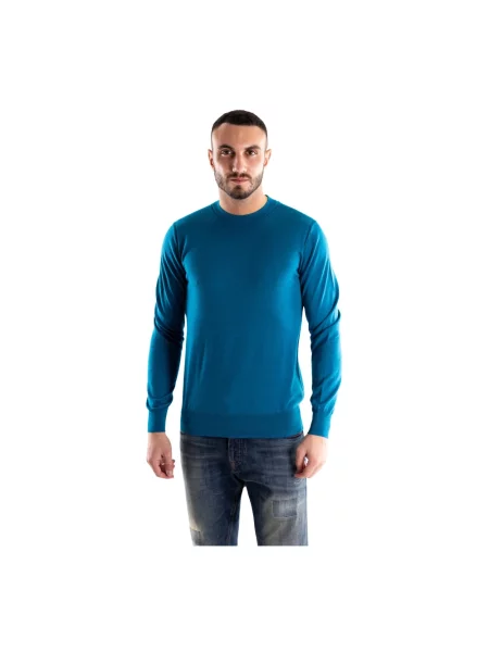Dzianinowy sweter Paolo Pecora niebieski
