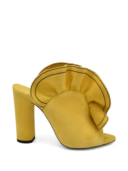 Sandale Jimmy Choo din piele de căprioară cu volane galben