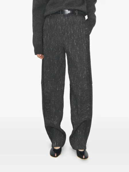 Pantaloni Tory Burch de lână gri