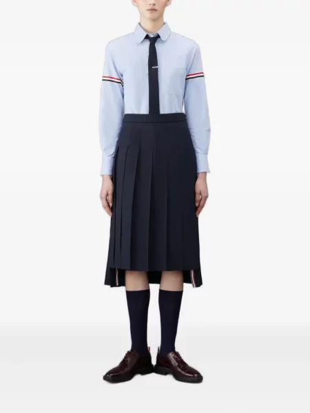 Cămașă Thom Browne din țesătură twill albastru