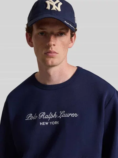 Bluza o kroju regular fit z mieszanki bawełny Polo Ralph Lauren granatowa