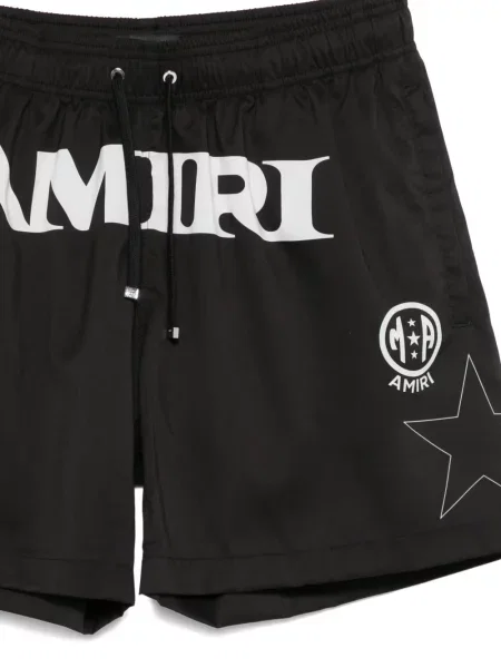 Slip de baie Amiri cu imagine negru