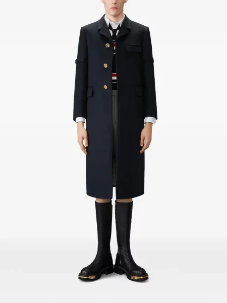 Palton Thom Browne din cașmir albastru