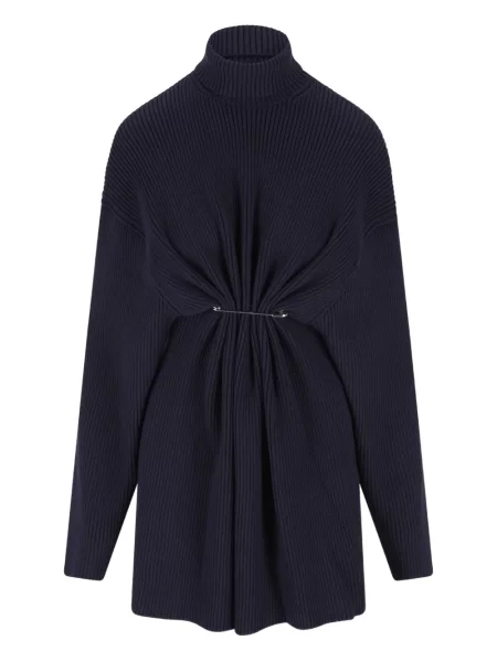 Rochie mini Balenciaga tricotate de costum albastru