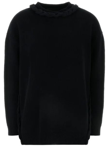 Sweter Valentino Garavani wełniany pleciony czarny