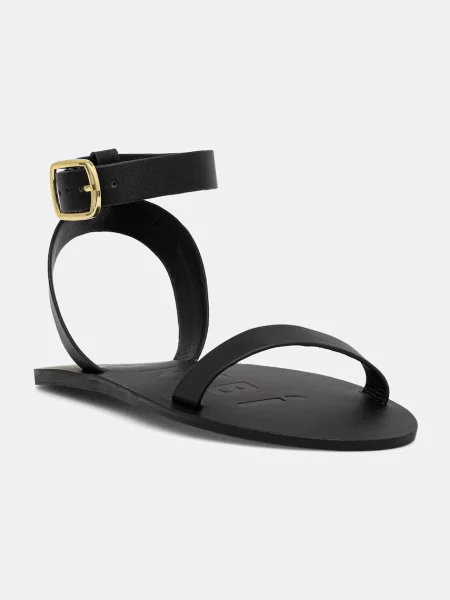 Manebi босоніжки шкіряні Black one band with buckle Leat чорні