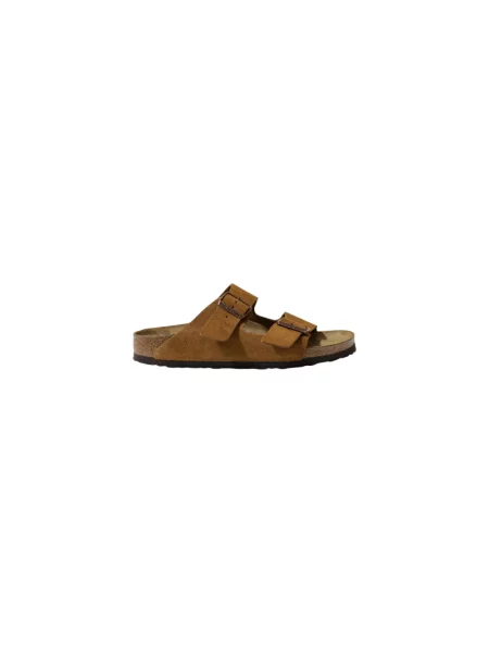 Klapki Birkenstock skórzane brązowe