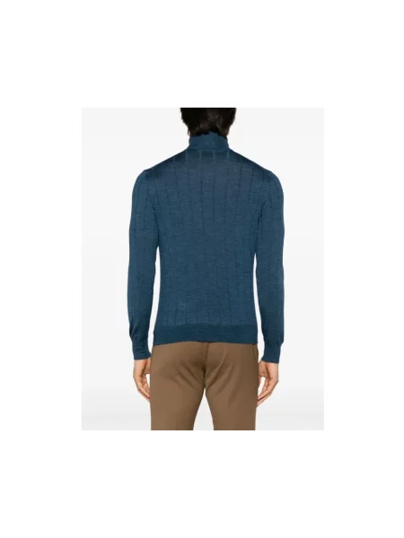 Dzianinowy sweter Barba Napoli niebieski