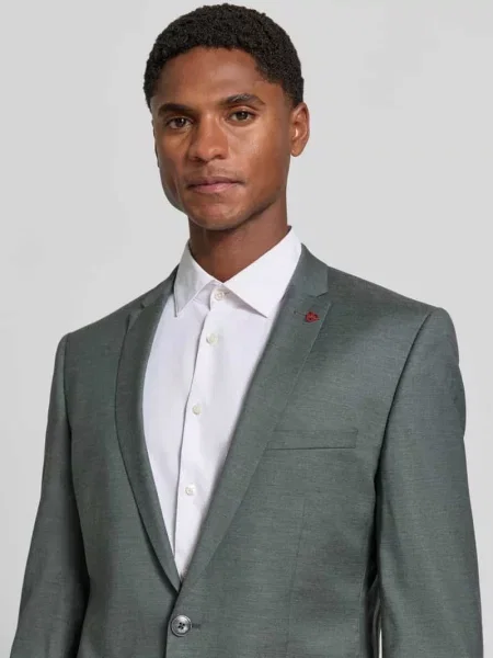 Garnitur o kroju slim fit z mieszanki żywej wełny z dodatkiem Roy Robson zielony