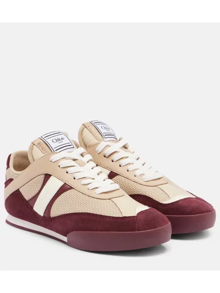Sneakerși Chloé din piele de căprioară bej