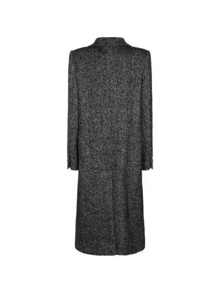 Palton Tagliatore cu model herringbone negru