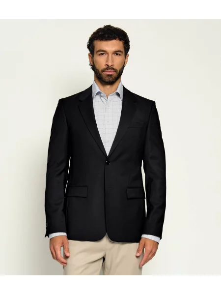 BOSS BLACK De lână sacou negru