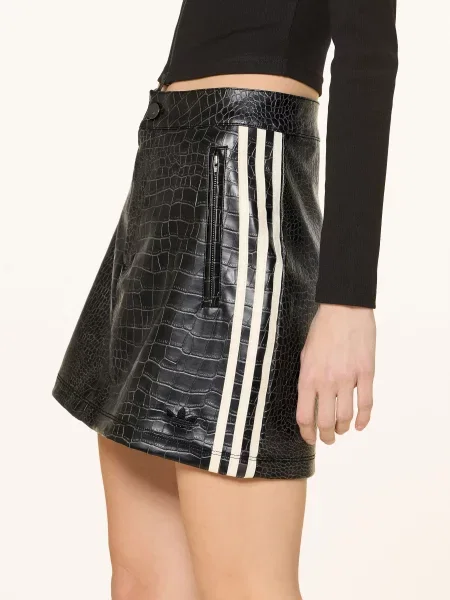 Adidas Originals Spódnica Pleather O Wyglądzie Skóry schwarz biała