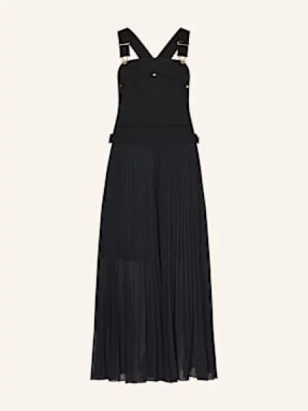 Claudie Pierlot Sukienka Ogrodniczka Z Mieszanki Materiałów schwarz czarna