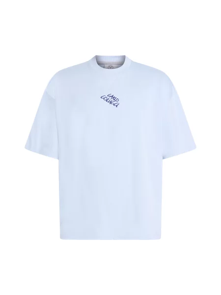 Carlo Colucci Tricou bleumarin / albastru regal / albastru deschis alb